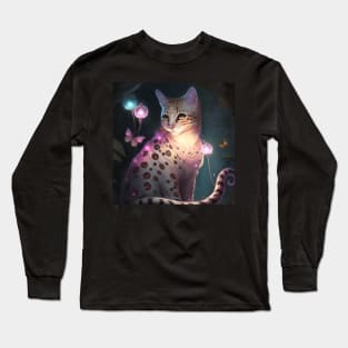 Magical Silver Bengal Cat Long Sleeve T-Shirt